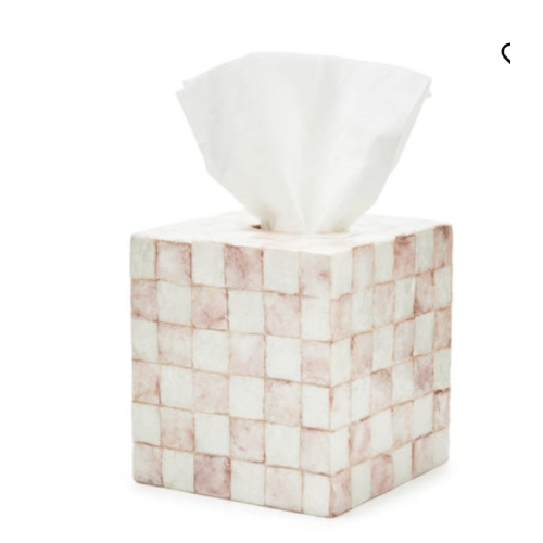 MacKenzie-Childs | Rosy Check Capiz Boutique Tissue Box Cover