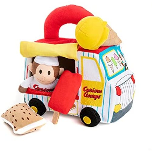 KIDS PREFERRED Curious George Ice Cream Truck Playset with Music and Plush Toys