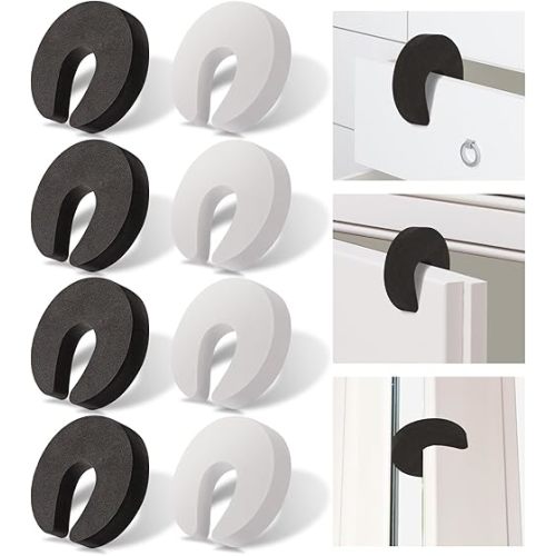 8 Pcs Multifunctional Door Pinch Guard, Stylish Door Finger Pinch Guard, Foam Door Stopper That Prevent Finger Injuries, Slamming Doors, and Keep Children or Pets from Getting Locked in Rooms