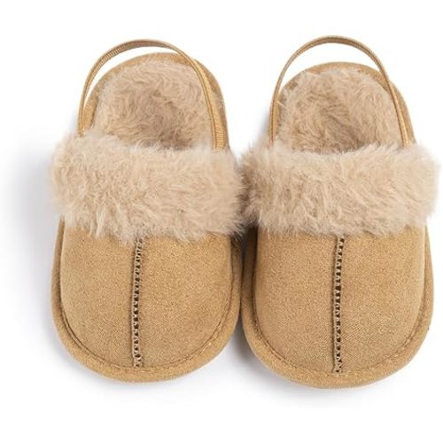 Toddler Baby Boys Girls Slippers Cozy Fleece Booties Infant Soft Warm Socks Princess Flats Newborn Crib Shoes