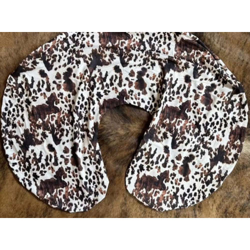 Brown cowprint baby pillow cover – Six shooter boutique