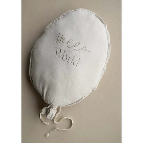 The 'Hello World' Balloon Cushion - Ivory