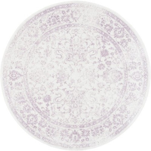 Adirondack ADR109 Non-Shedding Power Loomed Indoor Area Rug - Ivory/Lavander - 6' Round - Safavieh