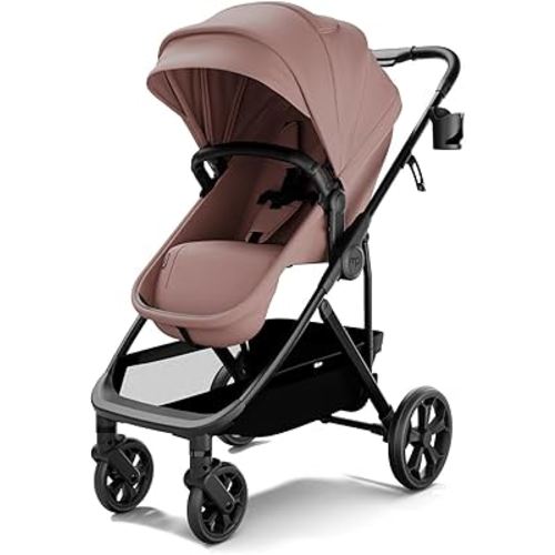 Mompush Wiz Pro 2-in-1 Baby Stroller, Full-Size All-Terrain Premium Stroller with Newborn Mode and Reversible Seat, Snack Tray Included, Large UPF 50+ Canopy & Storage Basket