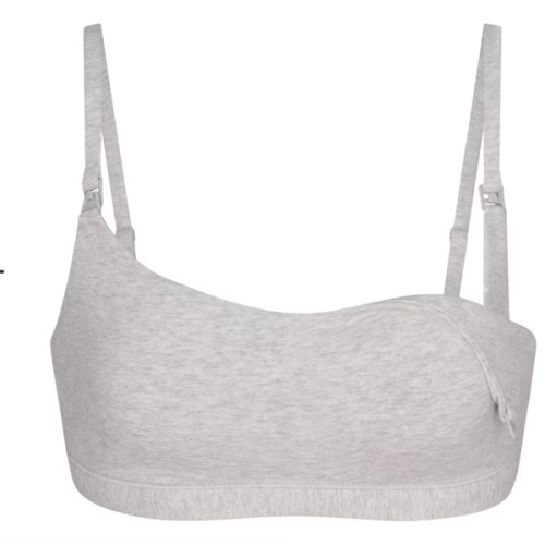COTTON JERSEY MATERNITY NURSING SCOOP BRALETTE 2-PACK | LIGHT HEATHER GREY | SKIMS