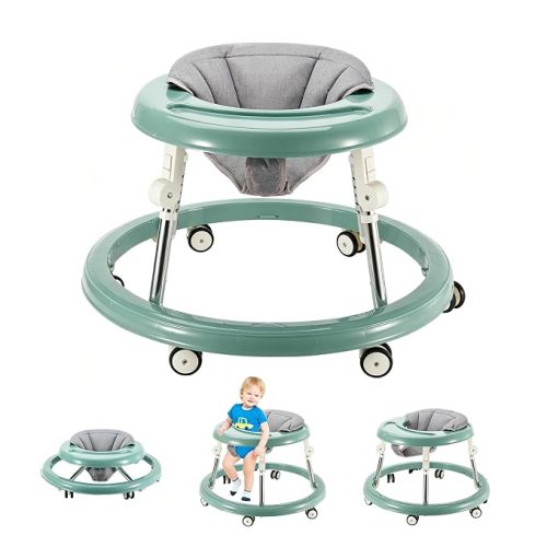 Folding Baby Walker,Height Adjustable Baby Walker for Babys 6-18 Months (Green)
