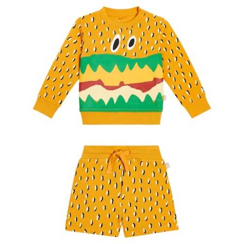 Baby cotton sweatshirt and shorts set