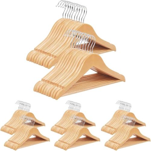 SONGMICS Baby Hangers 20 Pack, Kids Wooden Hangers for Children's Clothes
