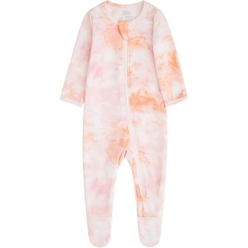 O2 BABY Baby Boys Girls Organic Cotton Zip-Front Sleeper Pajamas, Footed Sleep 'n Play