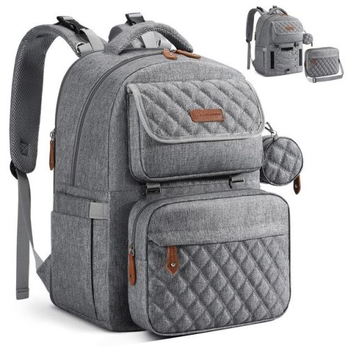Narwey Diaper Bag Backpack,29L-45L Expandable Large Baby Bag for 2 Kids/Twins, with Removable Cross Body Bottle Bag for Mom/Dad