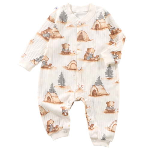 Emitonse Girls' Jumpsuits & Rompers Baby Rompers Boy Baby Bodysuit Baby Pure Long Sleeved Newborn Toddler Clothes Boys Casual Girls Baby Romper Pajamas Crawling Clothes Size 9-12 Months,Coffee