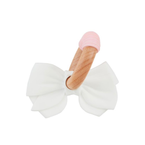 White Bow Silicone Teether