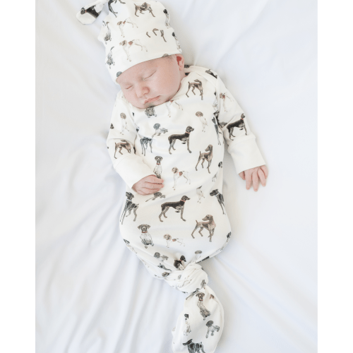 German Shorthaired Pointers - Newborn Gown + Hat