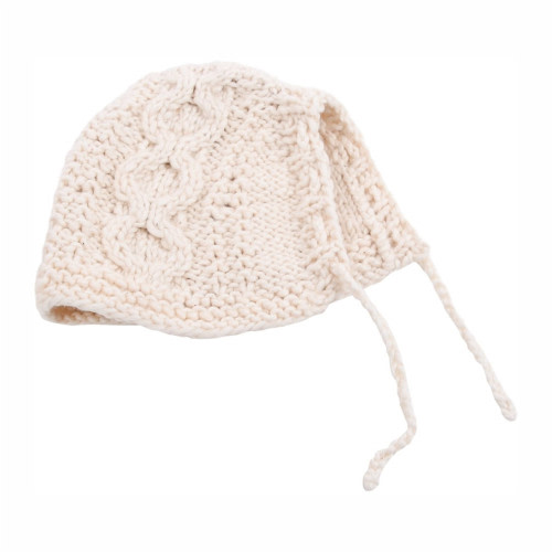 Organic Baby Bonnet - Hand Knit, 0-3m