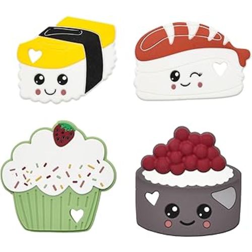 Baby Teething Toys ，Food Grade Silicone Safety Chewy Teething Toy ，Soft Silicone Chew Toys, Toddler Sensory Chewing Teether (Sushi)