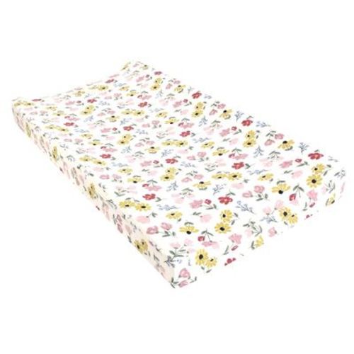 Hudson Baby Infant Girl Changing Pad Cover, Soft Painted Floral, One Size