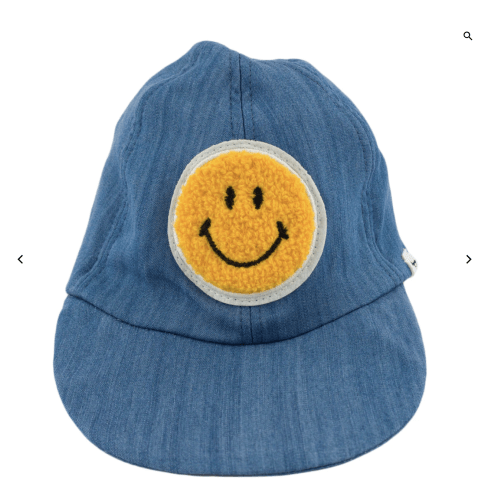 oh baby! Lyocell Denim Baseball Cap - Smiley Patch - Medium Wash