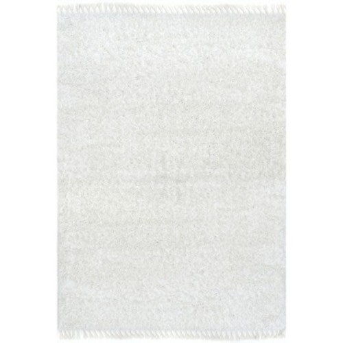 Nuloom Neva Modern Tasseled Shag Area Rug, 5' 3" x 7' 7", Ivory