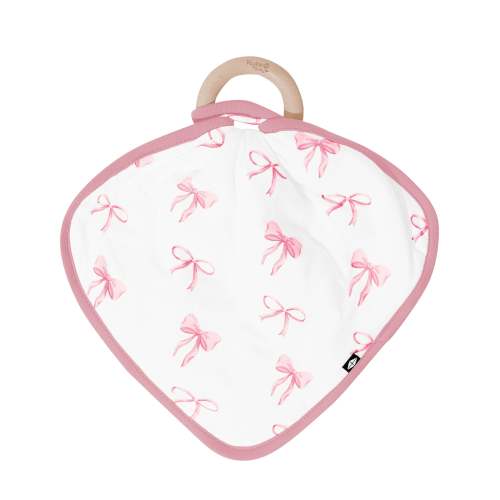 Lovey in Bow with Removable Wooden Teething Ring