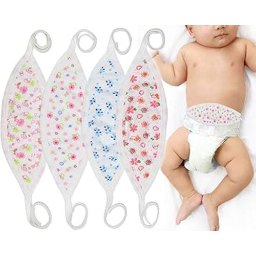 ToBeInStyle Babies' 4-Pack Comfortable Newborn Baby Belly Binder - Girl - One Size