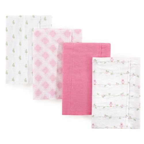 Luvable Friends® 4-Pack Bird Flannel Burp Cloths in Pink