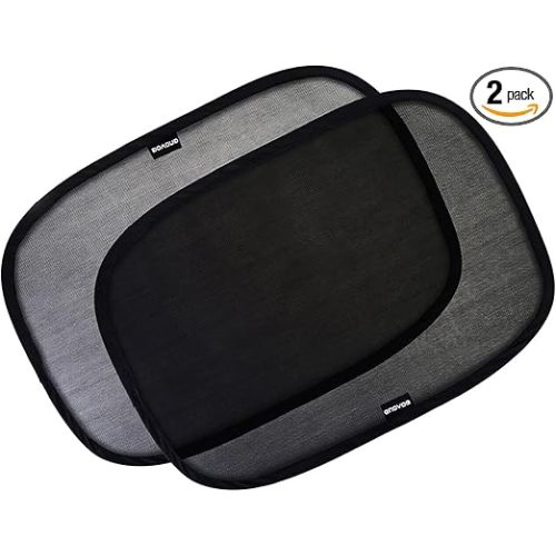 Enovoe Car Window Shades for Baby (2 Pack) - 21x14 Inches Sun Shade Blocker, Cling - Glare Shield and UV Rays Protection for Your Child - Side Windows Screens for SUV- Mesh Window Shades for car Baby