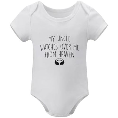 My Uncle Watches over Me from Heaven Baby Bodysuit Funny Infant Boys Girls Romper Novelty Newborn Clothes