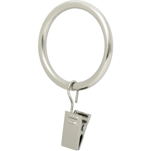 Ivilon Drapery Curtain Clip Rings - Clips Ring for Curtain Panels 1.7", Set of 14 - Brushed Nickel