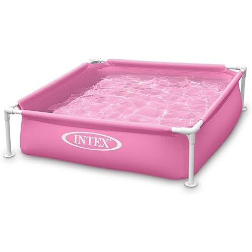 Intex Mini Frame Above Ground Swimming Pool Pink 48in X 48in X12in
