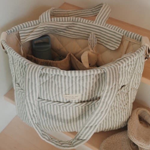 Diaper Bag ~ Sage Stripe