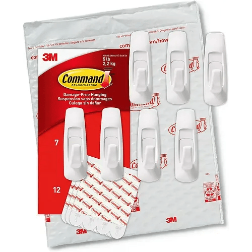 Amazon.com: Command Large Utility Hooks, Damage Free Hanging Wall Hooks with Adhesive Strips, No Tools Wall Hooks for Hanging Back to School Dorm Organizers, 7 White Hooks and 12 Command Strips : Home & Kitchen