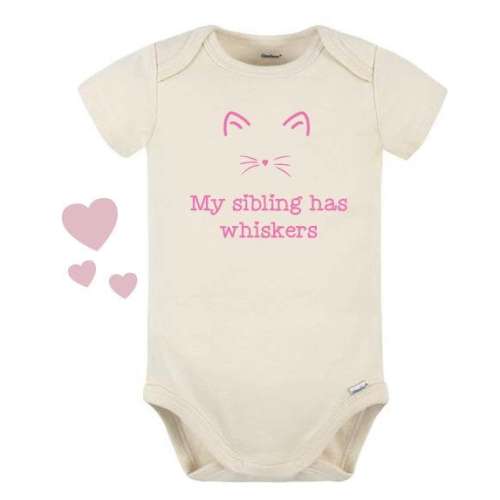 My sibling has whiskers, Cat onesie®, Cute baby onesie®, Unisex baby bodysuit, Custom onesies®, Cat lover, Baby announcement
