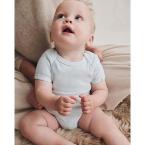 Organic Cotton Essential Short Sleeve Bodysuit - skywriting | easy-peasy Soft, Sustainably Made Childrenswear