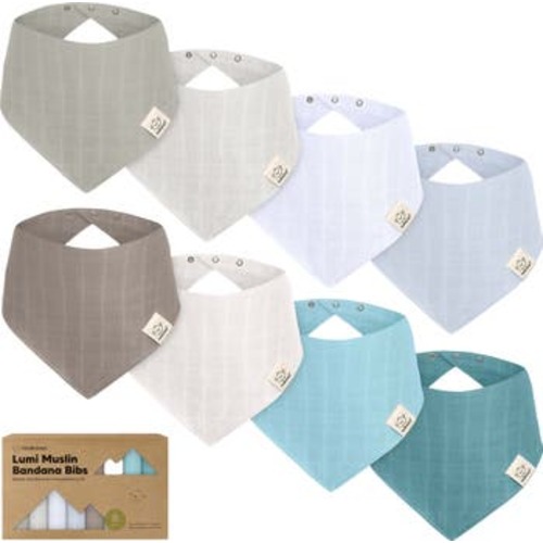 8-Pack Lumi Muslin Bandana Bibs