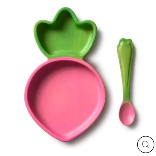 Oli & Carol Ramona the Radish Plate & Spoon Set