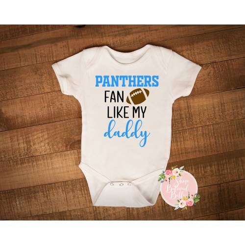 Panthers Fan Like My Daddy baby bodysuit or toddler tee, newborn, infant, baby shower, NFL, football, Gerber Onesies® Brand outfit, Carolina