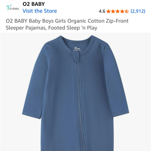O2 BABY Baby Boys Girls Organic Cotton Zip-Front Sleeper Pajamas, Footed Sleep 'n Play