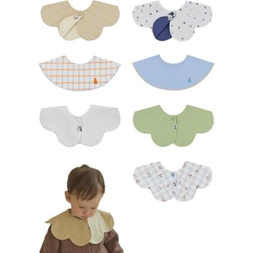 Konny Baby Bib 3/5/7-Pack Set, 360 ​​° Rotate, Soft and Absorbent Drooling for Toddler Boys Girls Baby Essentials