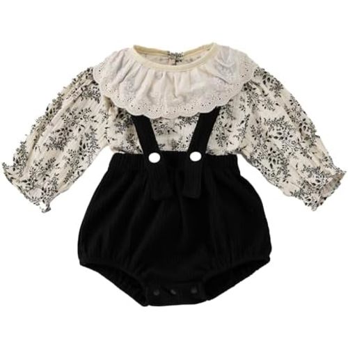 Baby Girl Summer New Lace Floral Top & Suspender Skirt Two - Piece Set - Sweet Foreign Style