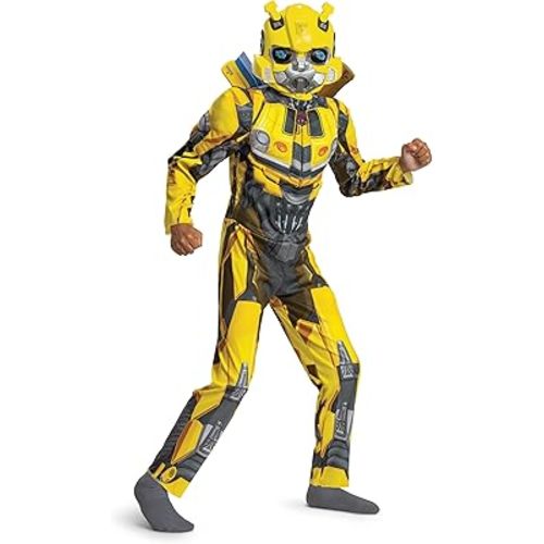 Bumblebee Muscle Costume for Kids, Official Transformers Rise of the Beasts Padded Costume and Mask