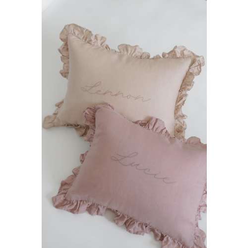 Hand-Embroidered Nursery Pillow | Custom Name Pillow