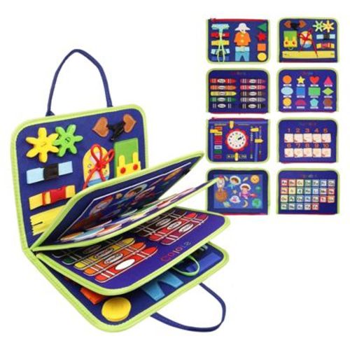 Etokfoks Toddler Busy Board Montessori Sensory Activity Toy 1 Piece for Fine Motor Skills Learning Travel for 1 2 3 4 Year Old