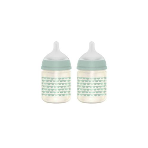 Suavinex Bonhomia SX PRO Glass Anti-Colic Baby Bottles with Slow Flow - 4 fl oz/2pk - Mint Green