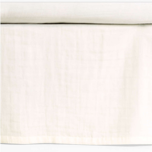 Supersoft Pampas Ivory Organic Cotton Gauze Baby Crib Skirt
