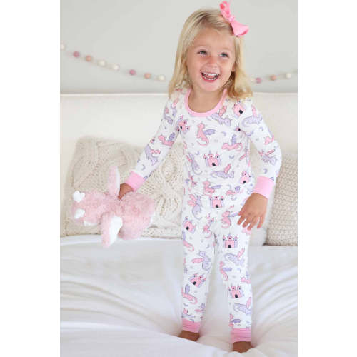 Dragon Adventure Two Piece Pajama Set | Pink