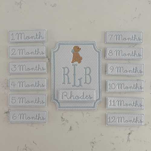 Custom Embroidered Baby Milestone Cards. Puppy Milestone Cards, Baby Milestone Cards, Baby Shower Gift, Nursery Decor