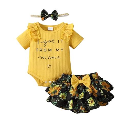 Mioglrie Newborn Infant Baby Girl Clothes Romper Shorts Set Floral Summer Outfits Cute Baby Clothes Girl