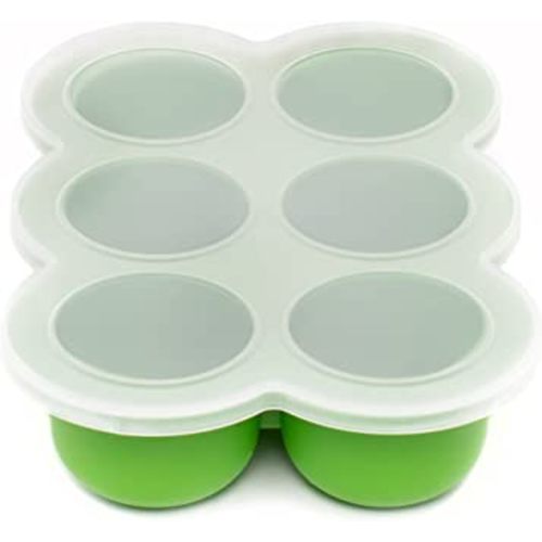WeeSprout Silicone Baby Food Freezer Tray with Clip-on Lid - Perfect Storage Container for Homemade Baby Food, Vegetable & Fruit Purees, and Breast Milk