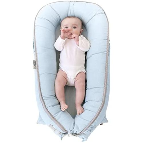 Premium Organic Baby Nest by LaLaMe | Water-Resistant Baby Lounger Pillow | Co-Sleeping Newborn Bassinet Crib for Boys and Girls Infants, Great for Baby Shower