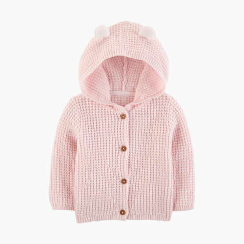 Carter's Hooded Cardigan - Pink, NB